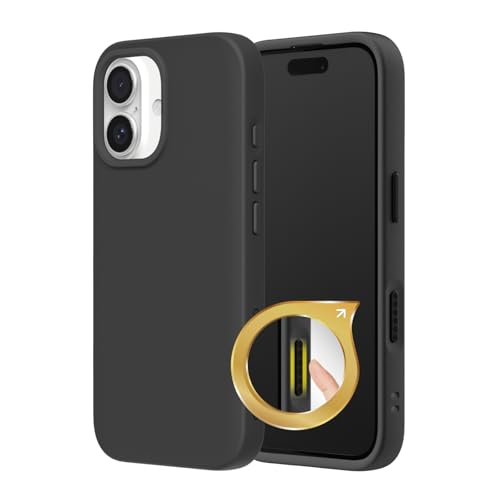 RhinoShield SolidSuit Case with Camera Control Capture Button Compatible with Magsafe for [iPhone 16] | Shock Absorbent Slim Design Protective Cover with Premium Matte Finish - Classic Black