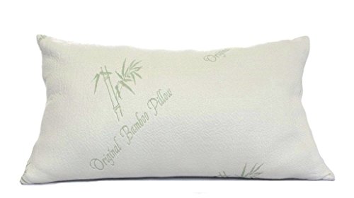 Original Bamboo Adjustable Standard/Queen Pillow - SmartSOFT Memory Foam Pillowcase - Hypoallergenic - Supports Neck Back & Head - Shredded Design