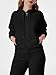 SuperPrity Women 2 Piece Outfits Sweatsuits 2024 Fall Fashion Zip Up Hoodie Sweatshirt Sweatpants Tracksuit Matching Sweat Lounge Sets-XL,Black