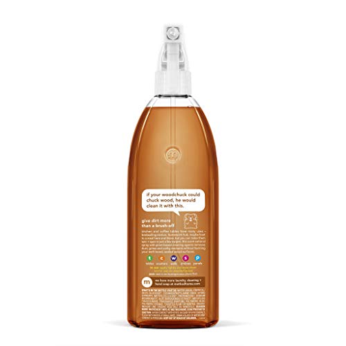 method daily wood cleaner almond plant-based formula that cleans shelves tables and other wooden surfaces while removing dust amp grime 28 oz spray bottles pack of 1