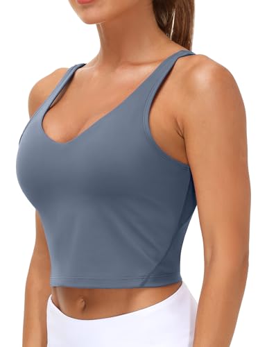 Image of THE GYM PEOPLE Womens' Sports Bra Longline Wirefree Padded with Medium Support