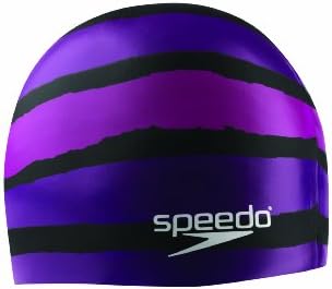 Speedo Silicone 'Flash Forward' Swim Cap, Black/Purple