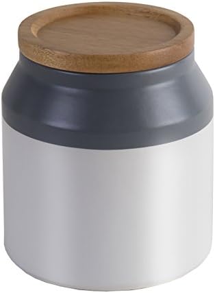 Jamie Oliver JB1110 JO Small Ceramic Storage Jar, White and Grey