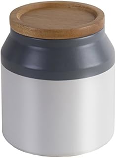 Jamie Oliver JB1110 JO Small Ceramic Storage Jar, White and Grey