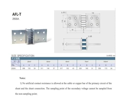 Transformador de corriente de derivación AFL-T: optimice su control eléctrico de 150A/75mA 7