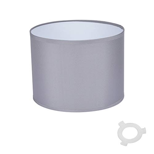 Preisvergleich Produktbild Homea 6ABJ121GR Lampenschirm, PVC, Grau, Durchmesser 25 cm, Höhe 18 cm