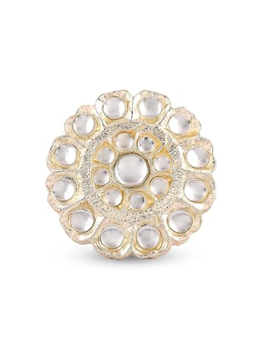 Juego de joyas Kundan chapado en oro para escotes elegantes S 6