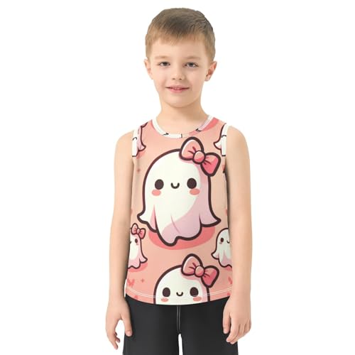 susiyo Cute Ghosts Halloween Boys Sleeveless Tank Top Girls Athletic T Shirt2