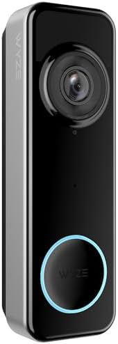 Wyze Battery Video Doorbell Wireless Camera, 1536x1536 HD+ with Color Night Vision, 2-Way Audio, 1:1 Head-to-Toe View, Person/Vehicle/Package Monitor, Wire-Free/Wired Option, 1 Minute Easy Setup