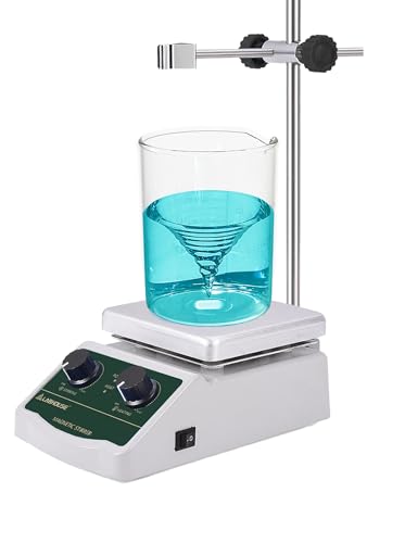 Image of LHS-2 Magnetic Stirrer Hot Plate, 300C /572F, 2000RPM, 2L | Plate surface temp max 300C, 1 stir bar included, support stand, non-digital mixer, for lab heating & mixing