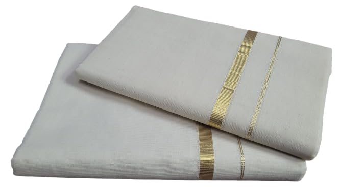 jagasree collections Kerala Kasavu HF zari Premium Light Single Set mundu-picture-37
