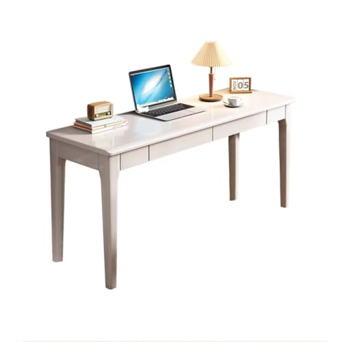 EazyRack 机 デスク パソコンデスク 学習机 勉強机 天然木 引き出し付き 耐荷重250KG 無垢材 スリム シンプル おしゃれ たっぷり収納 北欧風 書斎 在宅勤務 ホームオフィス タップホルダー フック コード通し 省スペース 簡単組立 収納