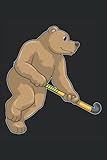 Hockey Notizbuch, 120 Seiten: Bär beim Hockey mit Hockeyschläger Notizbuch - Tagebuch für Frauen, Männer und Kinder - Geschenke - Punktraster