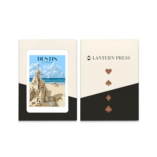 Lantern Press Naipes de Poker Destin Florida Sandcastle 52 Cartas miniatura 4
