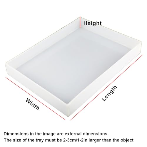 Grand bac d'égouttement rectangulaire en plastique PP – Bac étanche pour accessoires de laboratoire, cuisine et maison (60 x 30 x 5 cm) – scellé pour un nettoyage facile