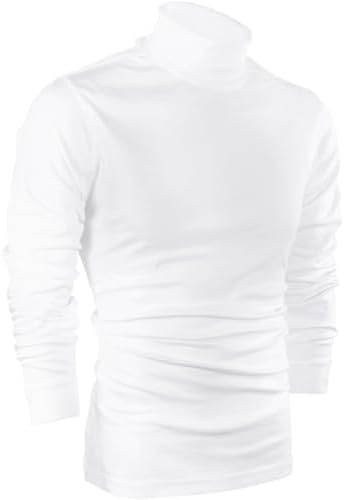 Soft Stretch Cotton Blend Turtleneck Men Slim Fit UPF 50+ Pullover Sweater