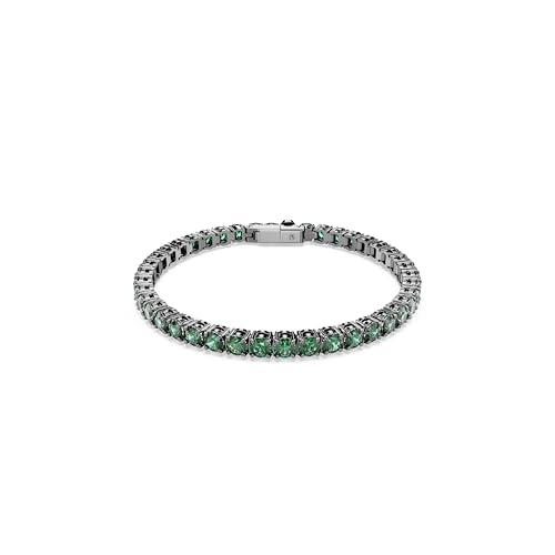 Bracelet Matrix Swarovski vert : l'excellence de la coupe ronde et du ruthénium