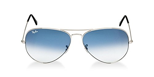RAY-BAN RB 3025 AVIATOR SUNGLASSES (58 mm, 003/3F SILVER CRYSTAL WHITE/GRADIENT BLUE)2