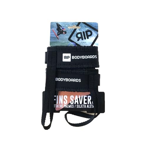 RIP Bodyboard - Correa de velcro para aletas de natación, asegura tus aletas con una correa ultra fuerte y ajustable, ideal para natación, esnórquel y bodysurf, color negro