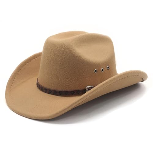 Sombrero de vaquero para mujer, estilo jazz inglés, con bordes anchos, estilo jazz, dorado, Talla única