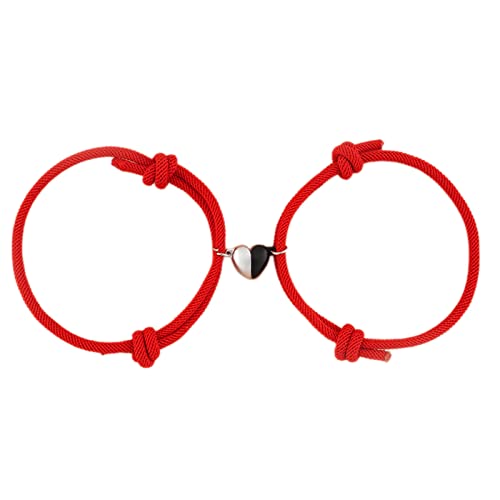 Colorful Love Heart Bracelets Set Braided Rope Mutual Attraction Relationship Astronaut Adjustable Cord for Boyfriend Girlfriend Couples Jewelry