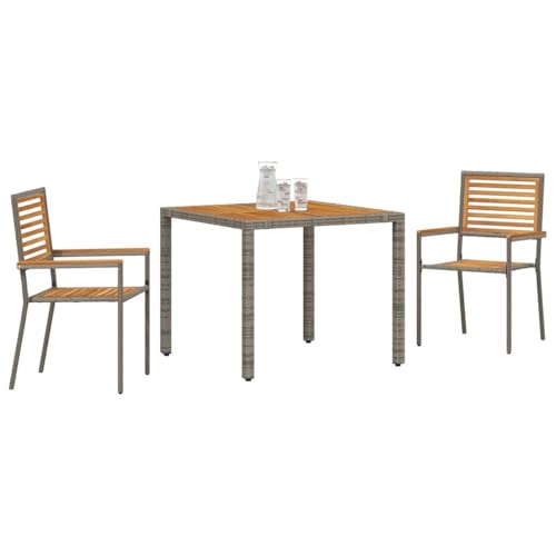Ensemble table fauteuils de jardin poly rattan dossier inclinable extérieur