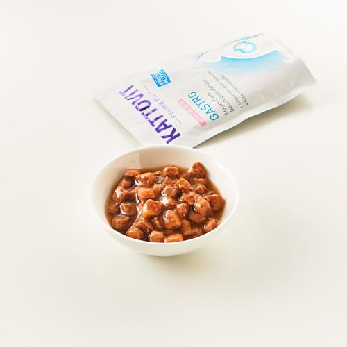 KATTOVIT - Gastro Multipack Nassfutter für Katzen | Zur Unterstützung des Magen-Darm-Systems | Diät-Alleinfuttermittel im Frischebeutel für ausgewachsene Katzen | 12 x 85g