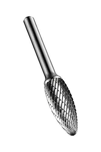 Dormer P815 Rotary Carbide Burr, Flame Shape, Double Cut Geometry, Bright Finish, P81516.0X6.0
