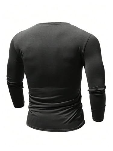 WDIRARA Men's Distressed American Flag Graphic Henley T-Shirts Long Sleeve Casual Basic Tee Tops2