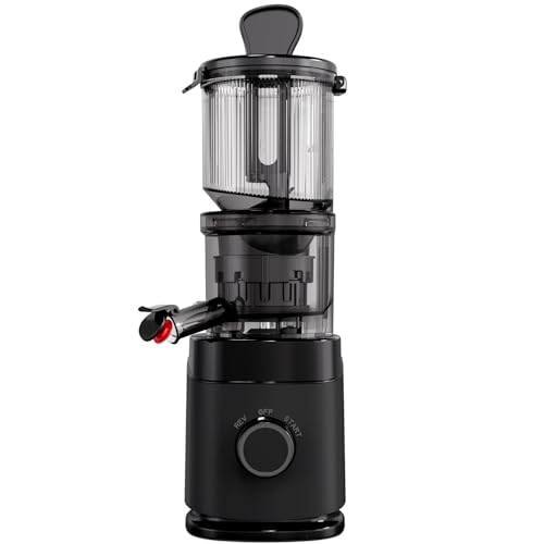Juicer Machines, Cold Press Juicer with Wide Chute, 150 Watts Slow Masticating Juicers, High Juice Yield for Leafy Greens, Fruits & Vegetables, Easy to Clean