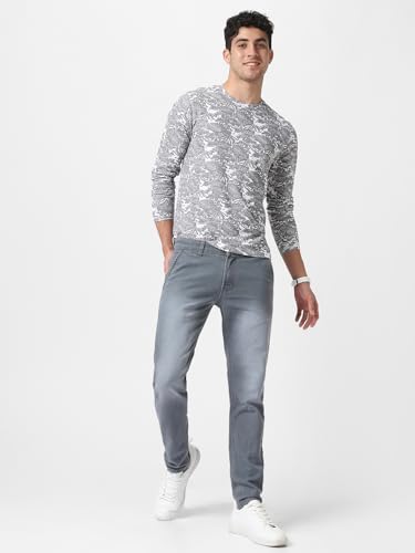 Image of Urbano Fashion Men's Printed Full Sleeve Slim Fit Cotton T-Shirt