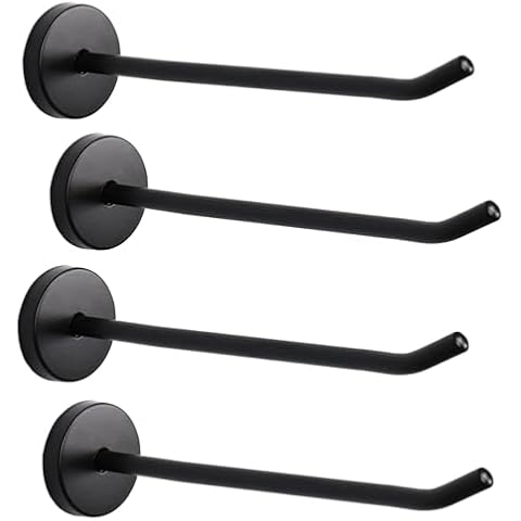 Rannb Robe Hook Coat Hook Heavy Duty Long Nose Wall Mount Hook Stainless Steel Black Matt Surface 145mm/5.7" Length - Pack of 4 Cover