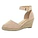 Sandales trapézoïdales respirantes - Sangle de cheville - Pour femme - Boucle d'été - Sandales - Chaussures pour femme - Jaune, beige, 38 EU