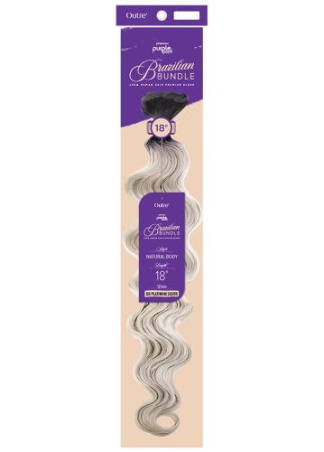 Outre Purple Pack Weaves Yaki Wavy Style Human Hair Blend - NATURAL BODY 18 Inch (DR3/BAPK) 1.0 Count