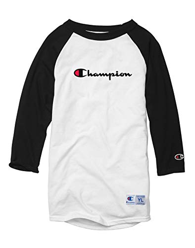 T-shirt baseball Champion Kids S en coton blanc et noir durable