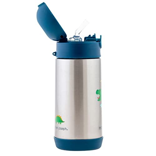 Image of Stephen Joseph Double Wall Ss BottleSnack - BPA, Phthalate and PVC-free, Easy Open with Snack Compartment, Leak-Proof Water Bottle with Cute Design for Girls & Boys (DINO)