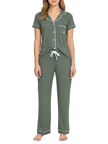 Image of BORN Pajamas for Women Set Button Down, 2 Piece Pajama Sets, Soft Womens Pajama Sets