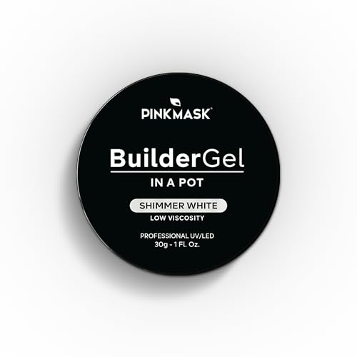 Builder Gel in a Pot 30g Shimmer White, Nail Extension/Strengthener