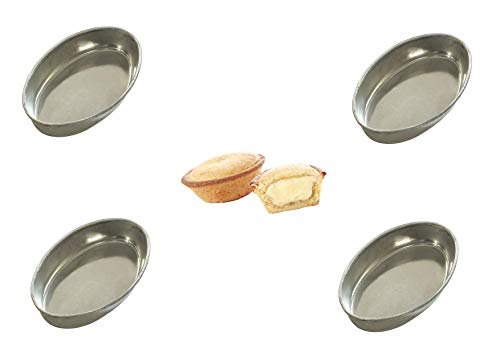 PARTY STORE WEB CASA DOLCE CASA Stampo PASTICCIOTTO Ovale MONOPORZIONE Forma Stampo in Alluminio per Dolci,Dimensione 10X6,5X2CM Kit 1° CDC (6 Forme PASTICCIOTTO Ovale)