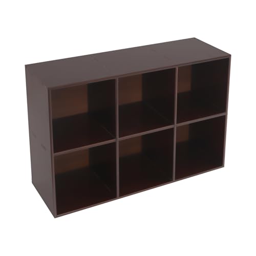 YlluySmn Estantería de madera maciza, estantería con 6 compartimentos y pared trasera cerrada, estantería de pie 90 x 30 x 75 cm, estantería de almacenamiento para salón, oficina, habitación infantil