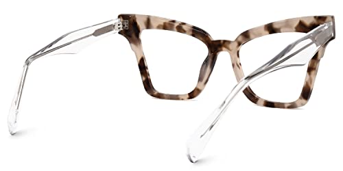 Image of Zeelool Vintage Cat Eye Glasses for Women with Non-prescription Clear Lens Andrea JGA305500-02 Light-Tortoise