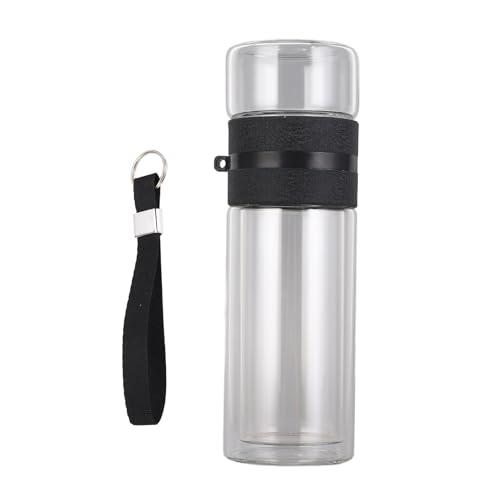 Natudeco Tea Infuser Water Bottle Double Walled Glass Tea Separation Bottle Portable Travel Water Flask Sports Leak Proof Fruit Infuser Mug for Home Office Outdoor - Image 2