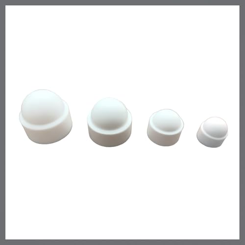 JLB Plastics UK - White Plastic Dome Bolt Nut Protection Cap Covers (Pack of 10 Caps, M10 / 17mm Spanner)