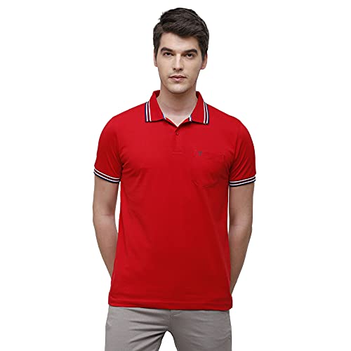 Image of Classic Polo Mens Solid Half Sleeve 100% Cotton Slim Fit Polo Neck T-Shirt (PRISTO-GR02)