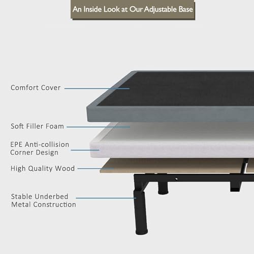 Image of Irvine Home Collection Split King Adjustable Bed Base - Dual Massage - USB Ports - Zero Gravity - Underbed Light - Wireless Remote - Zero Clearance - Anti Snore - Memory Positions