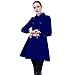 ForeMode Women Swing Double Breasted Wool Pea Coat with Belt Buckle Spring Mid-Long Long Sleeve Lapel Dresses Outwear (Blue, Small)…