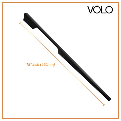 Image of VOLO Aluminium Wardrobe Handle - Elegant Pull Handle for Wardrobe Doors, Cabinet Doors, and Drawers in Kitchen, Office, and Bedroom (Pack of 2 Pieces) (SAC-40 Black 18 Inc (450mm))