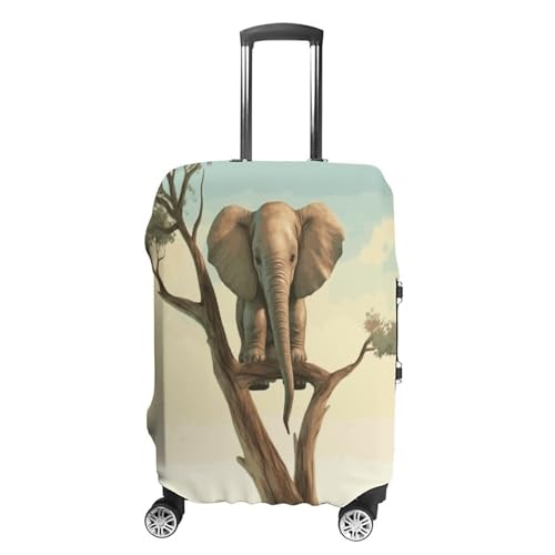 Travel Wheeled Suitcase Sleeve Dustproof Anti-scratch Little Elephant on Tree Luggage Case Protective Cover For 19-32 Inch Luggage
