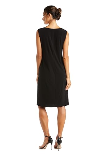 Elegant 2 PC Metallic Knit Classic Jacket Dress W/Detachable Necklace4