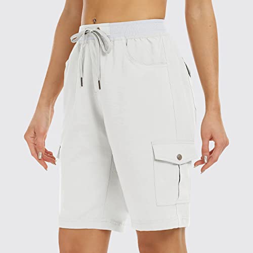 MoFiz Womens Hiking Cargo Shorts Quick Dry Running Jogger Shorts Lightweight Workout Athletic Short Pant Outdoor Travel 6 Pockets - Image 3